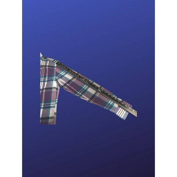 J. CREW Summer Plaid Shirt, 100% Cotton, WHITE/AQUA/PURPLE/BLACK, Size XS, NWOT - Picture 5 of 8